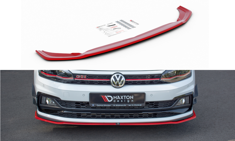 Maxton Design Front Ansatz V.2 für VW POLO MK6 GTI Carbon Look
