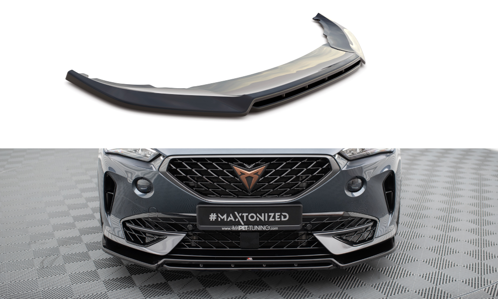 Maxton Design Street+ Spoilerlippe Front Ansatz V.5 passend für Cupra Formentor Mk1 schwarz Hochglanz