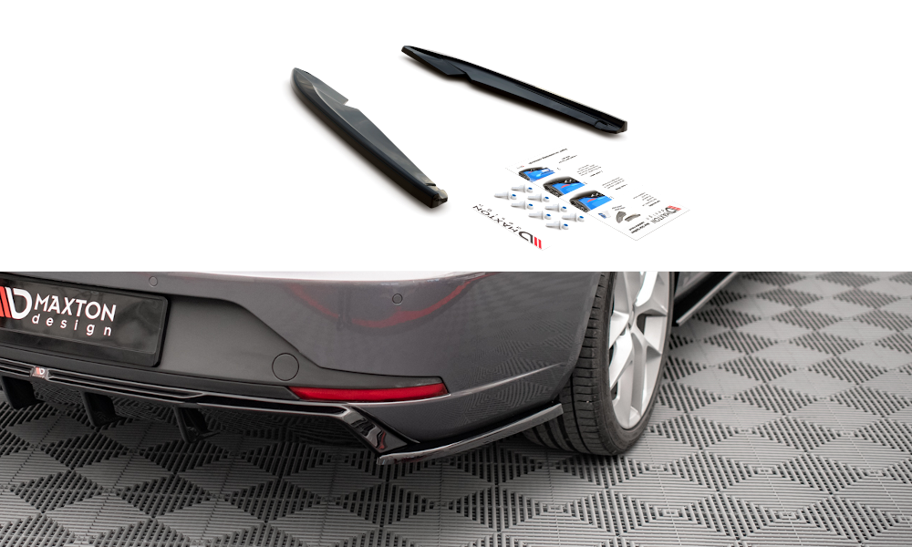 Maxton Design Heck Ansatz Flaps Diffusor V.2 passend für Seat Leon FR Sportstourer Mk3 schwarz Hochglanz