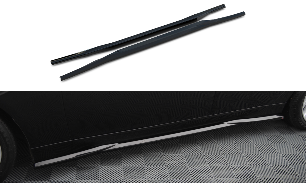 Maxton Design Street+ Seitenschweller Leisten passend für BMW 7 E65 schwarz Hochglanz