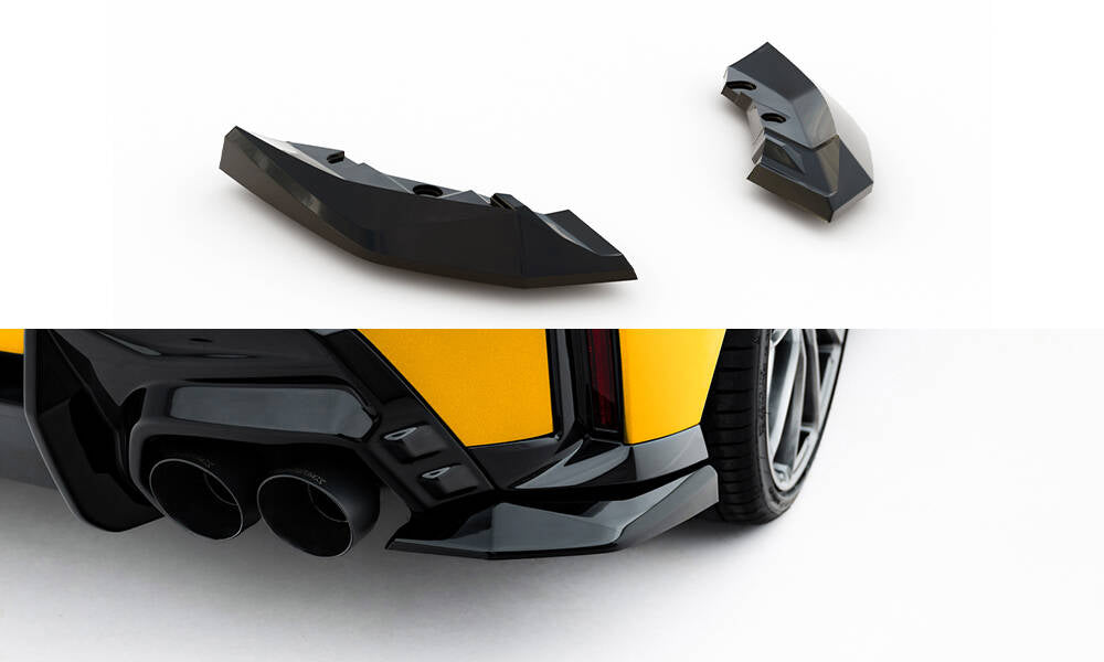 Maxton Design Heck Ansatz Flaps Diffusor V.2 passend für BMW 1er M-Paket F70 schwarz Hochglanz