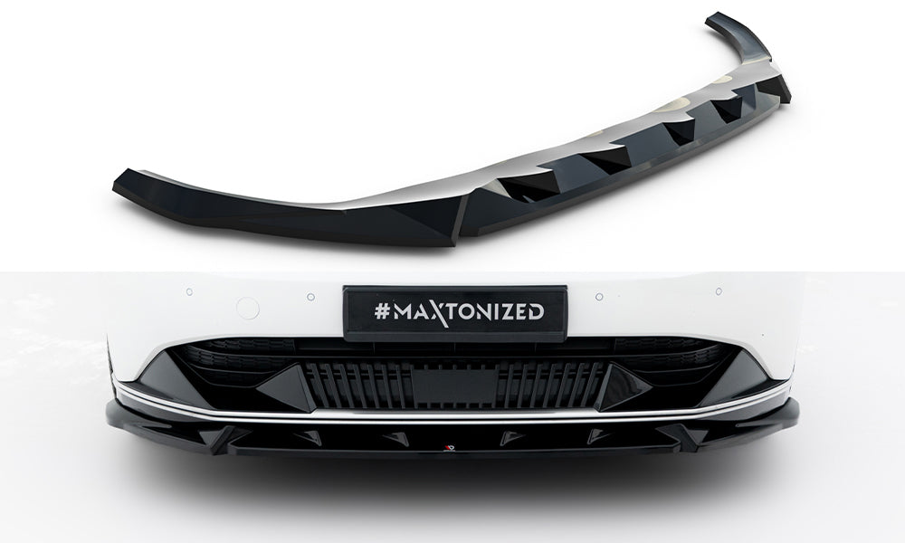 Maxton Design Street+ Spoilerlippe Front Ansatz passend für Kia EV6 Mk1 schwarz Hochglanz