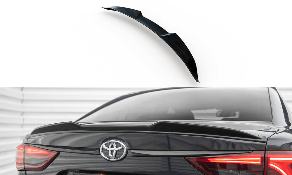 Maxton Design Spoiler CAP 3D passend für Toyota Avensis Limousine Mk3 Facelift schwarz Hochglanz