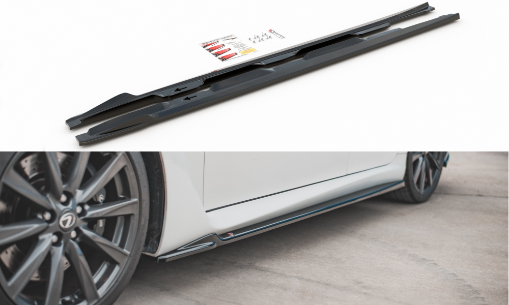 Maxton Design Seitenschweller Ansatz für Lexus IS F Mk2 schwarz matt