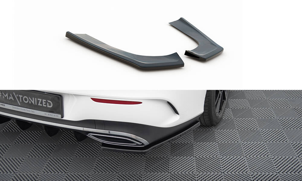 Maxton Design Heck Ansatz Flaps Diffusor passend für Mercedes-Benz CLA AMG-Line X118 schwarz Hochglanz
