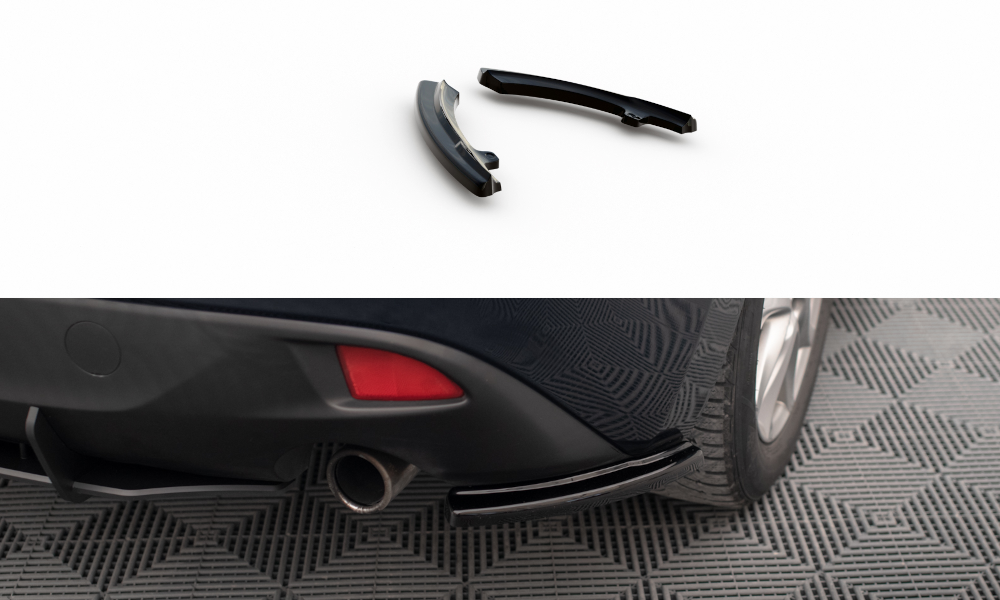 Maxton Design Heck Ansatz Flaps Diffusor passend für Mazda 3 Mk3 schwarz Hochglanz
