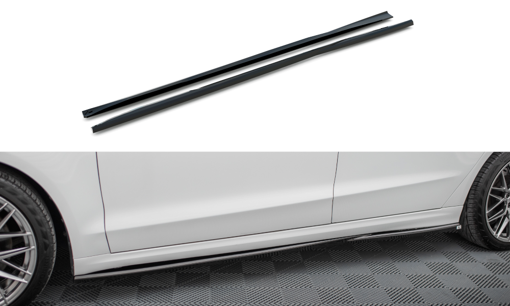 Maxton Design Street+ Seitenschweller Leisten passend für Ford Mondeo Sport Mk5 Facelift / Fusion Sport Mk2 Facelift schwarz Hochglanz