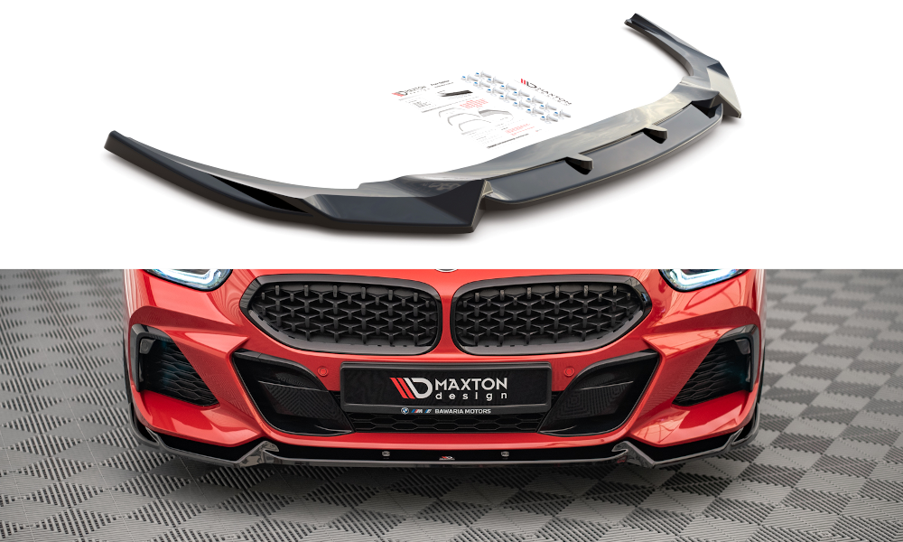 Maxton Design Street+ Spoilerlippe Front Ansatz V.1 passend für BMW Z4 M40i / M-Paket G29 schwarz Hochglanz