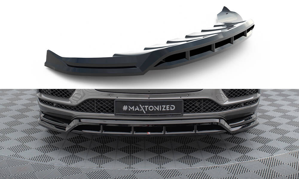 Maxton Design Street+ Spoilerlippe Front Ansatz passend für Bentley Bentayga Mk1 schwarz Hochglanz