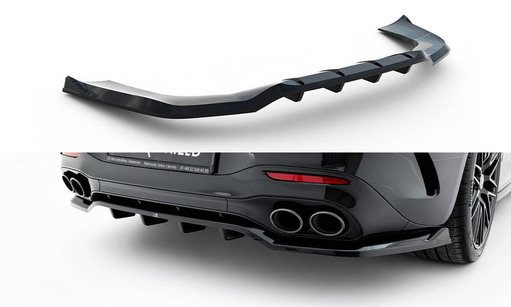 Maxton Design Street+ Mittlerer Diffusor RACE passend für Mercedes-AMG SL 63 R232 schwarz Hochglanz
