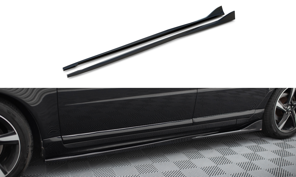 Maxton Design Street+ Seitenschweller Leisten passend für Volvo S80 Mk2 schwarz Hochglanz