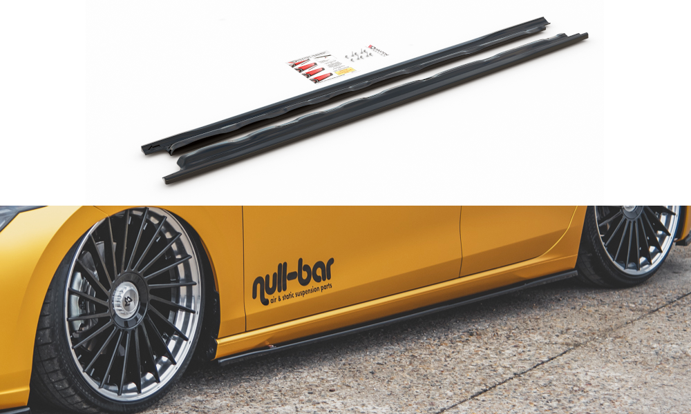 Maxton Design Street+ Seitenschweller Leisten passend für V.1 passend für VW Golf Hatchback Mk8 schwarz Hochglanz