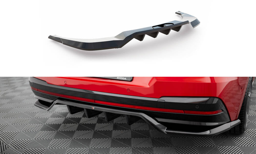 Maxton Design Street+ Mittlerer Diffusor RACE passend für Skoda Enyaq Coupe iV RS schwarz Hochglanz