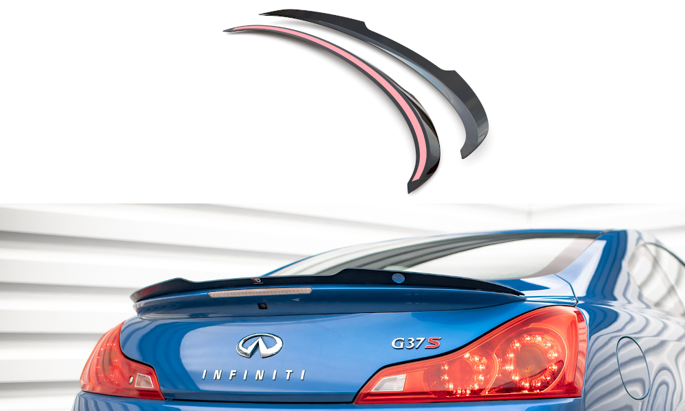 Maxton Design Spoiler CAP passend für Infiniti G37 Coupe schwarz Hochglanz