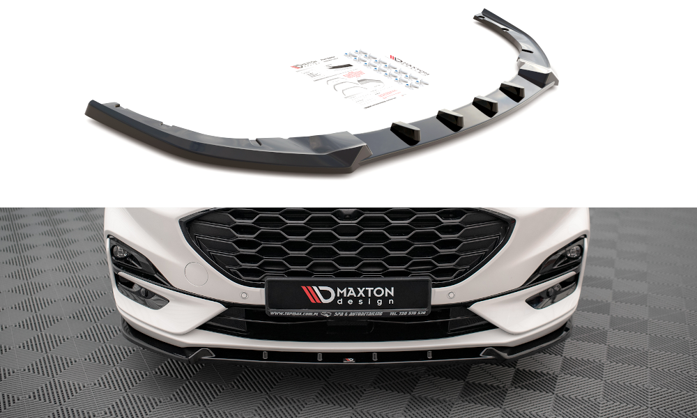 Maxton Design Street+ Spoilerlippe Front Ansatz passend für Ford Kuga ST-Line Mk3 schwarz Hochglanz