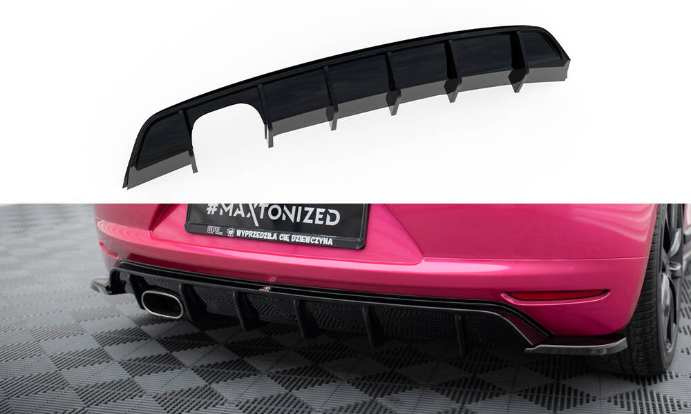 Maxton Design Diffusor Heck Ansatz V.1 passend für VW Scirocco Mk3 schwarz Hochglanz