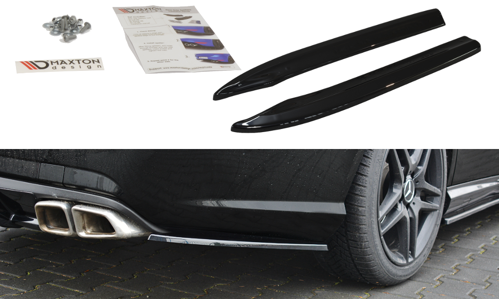 Maxton Design Heck Ansatz Flaps Diffusor passend für Mercedes-Benz E63 AMG W212 schwarz Hochglanz