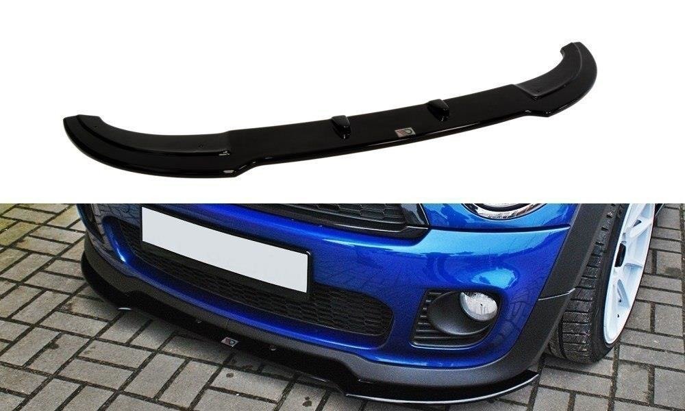 Maxton Design Street+ Spoilerlippe Front Ansatz V.1 passend für MINI COOPER R56 JCW schwarz Hochglanz