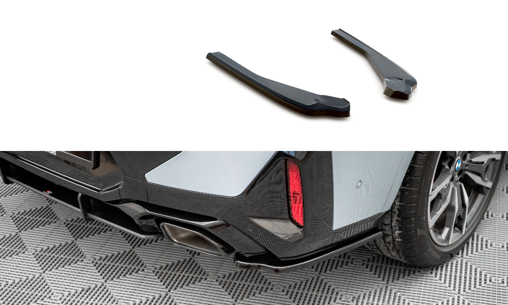Maxton Design Heck Ansatz Flaps Diffusor passend für BMW X4 M-Paket G02 Facelift schwarz Hochglanz