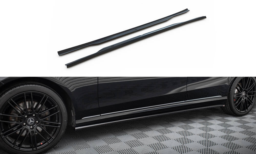 Maxton Design Street+ Seitenschweller Leisten passend für Mercedes-Benz E W212 Facelift schwarz Hochglanz