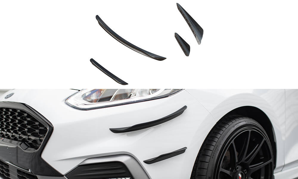 Maxton Design Stoßstangen Flaps Wings vorne Canards passend für V.3 Ford Fiesta Mk8 ST / ST-Line