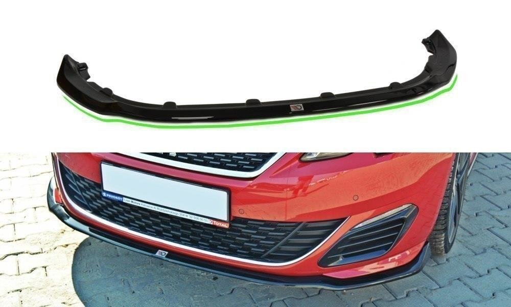 Maxton Design Street+ Spoilerlippe Front Ansatz passend für v.1 PEUGEOT 308 II GTI schwarz Hochglanz
