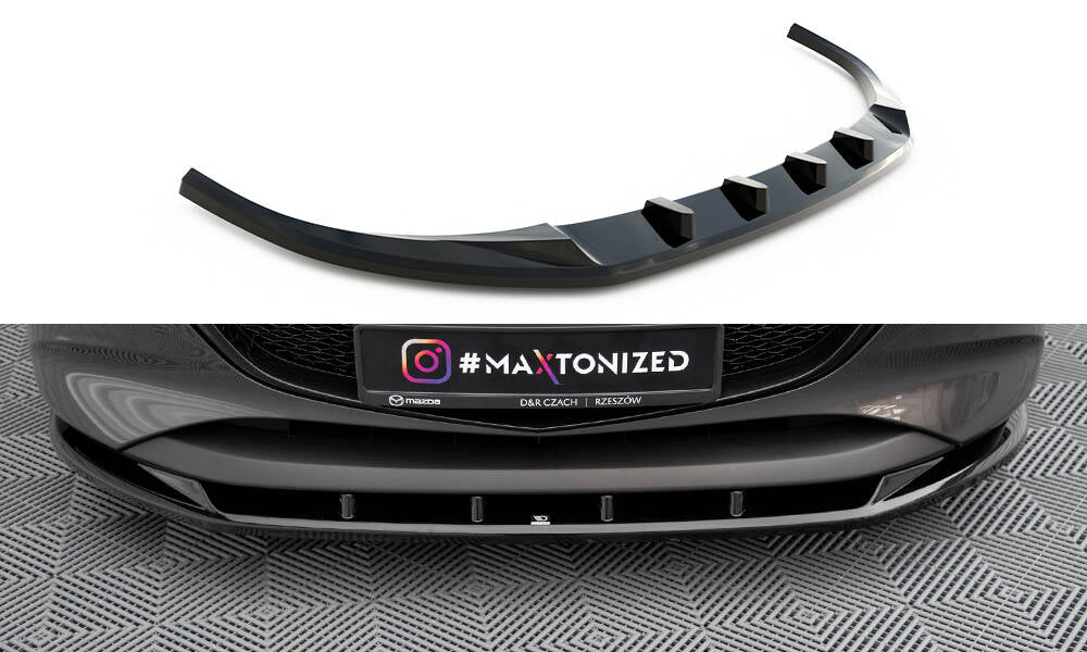 Maxton Design Street+ Spoilerlippe Front Ansatz V.1 passend für Mazda 3 Mk4 schwarz Hochglanz