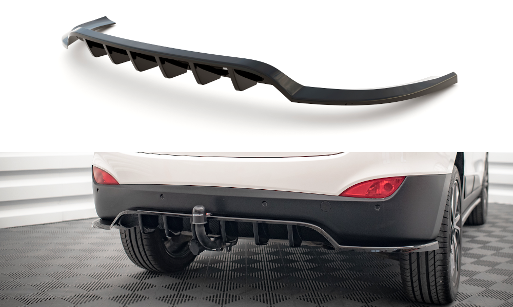 Maxton Design Street+ Mittlerer Diffusor RACE passend für Hyundai ix35 Mk1 schwarz Hochglanz