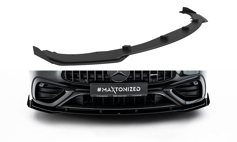 Maxton Design Street Pro Street+ Spoilerlippe Front Ansatz + Flaps passend für Mercedes-AMG CLE 53 C236 schwarz Hochglanz