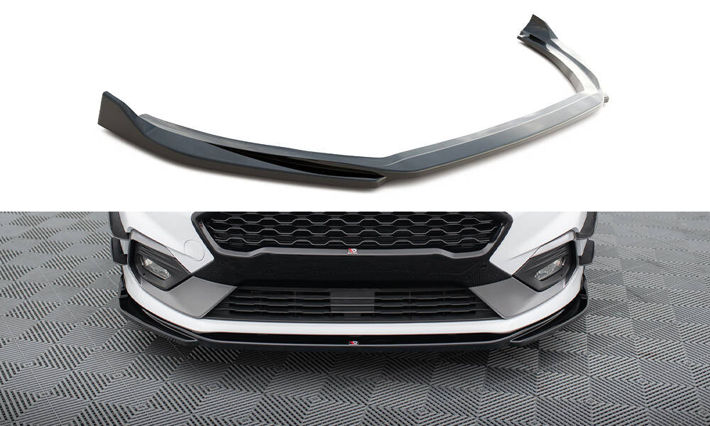 Maxton Design Street+ Spoilerlippe Front Ansatz V.4 passend für Ford Fiesta Mk8 ST / ST-Line schwarz Hochglanz