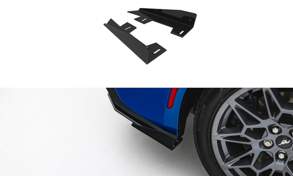 Maxton Design Hintere Seiten Flaps passend für Ford Mustang GT Mk7 schwarz Hochglanz
