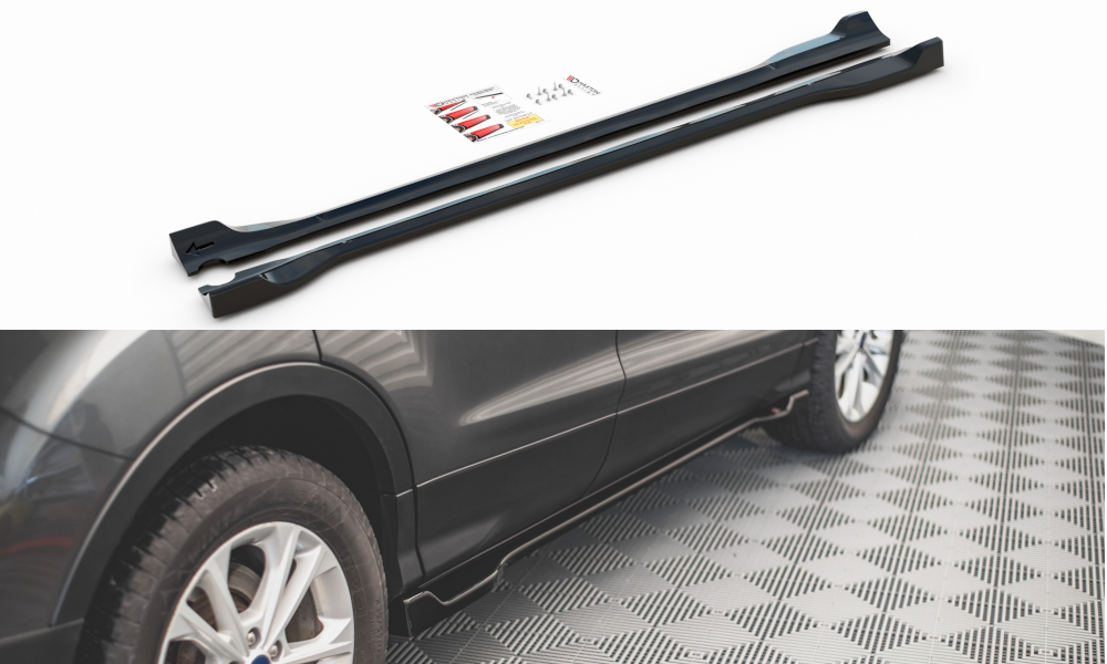 Maxton Design Street+ Seitenschweller Leisten passend für Ford Escape Mk3 schwarz Hochglanz