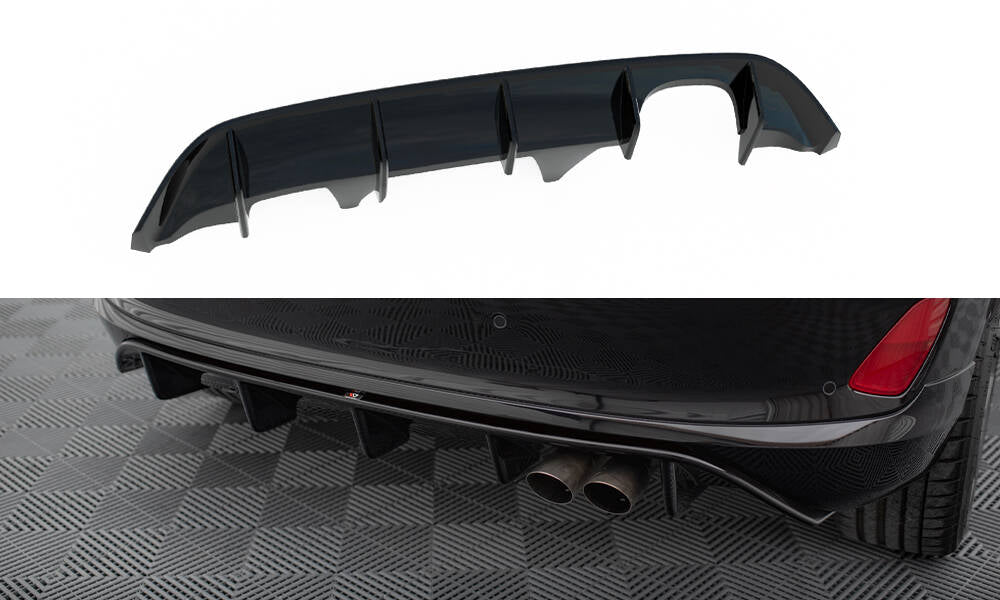 Maxton Design Diffusor Heck Ansatz passend für Ford Fiesta ST Mk8 schwarz Hochglanz
