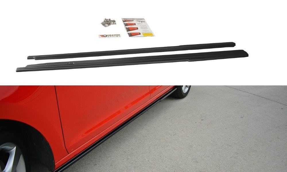Maxton Design Street+ Seitenschweller Leisten passend für Skoda Rapid schwarz Hochglanz