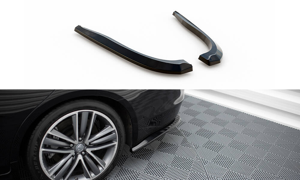 Maxton Design Heck Ansatz Flaps Diffusor V.2 passend für Infiniti Q50 S Mk1 schwarz Hochglanz