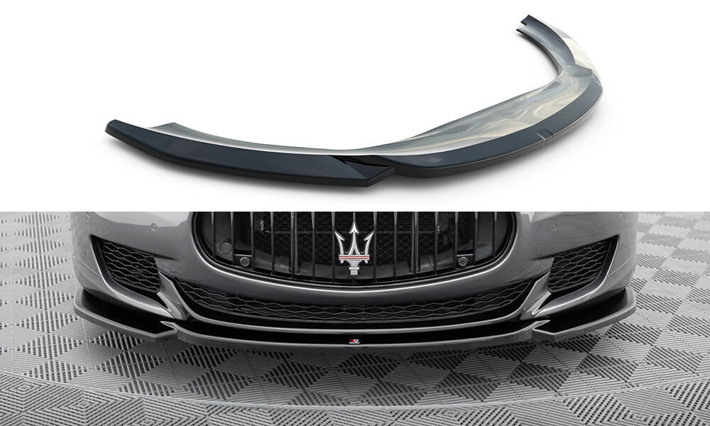 Maxton Design Street+ Spoilerlippe Front Ansatz passend für Maserati Quattroporte Mk6 schwarz Hochglanz