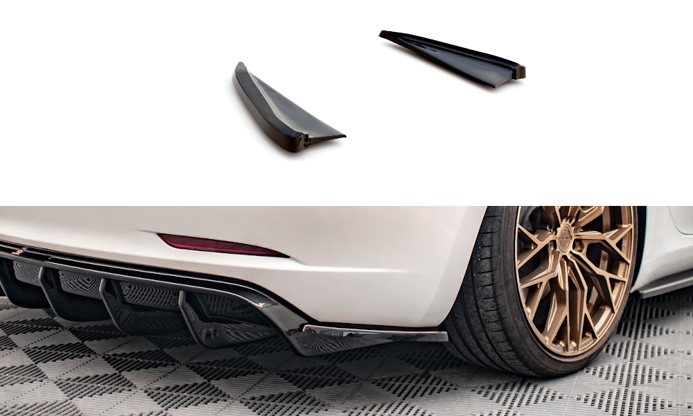Maxton Design Heck Ansatz Flaps Diffusor V.2 passend für Tesla Model 3 schwarz Hochglanz