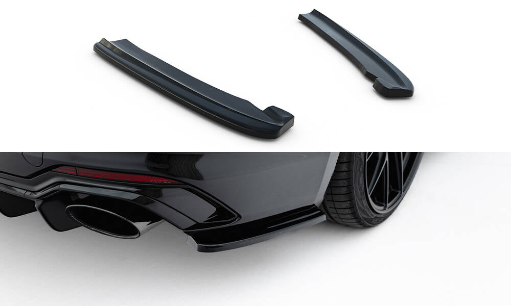 Maxton Design Heck Ansatz Flaps Diffusor passend für Audi RS5 Coupe / Sportback F5 schwarz Hochglanz
