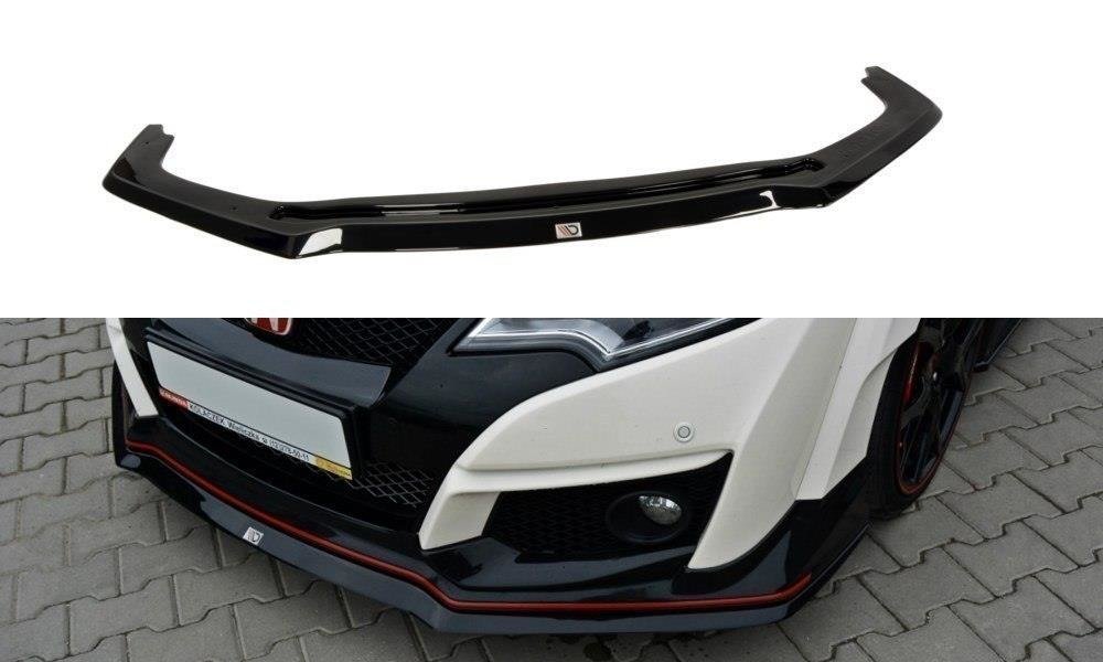 Maxton Design Street+ Spoilerlippe Front Ansatz passend für v.2 HONDA CIVIC IX TYPE R schwarz Hochglanz