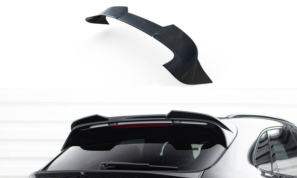 Maxton Design Höher Spoiler CAP 3D passend für Porsche Macan GTS Mk1 Facelift 2 schwarz Hochglanz