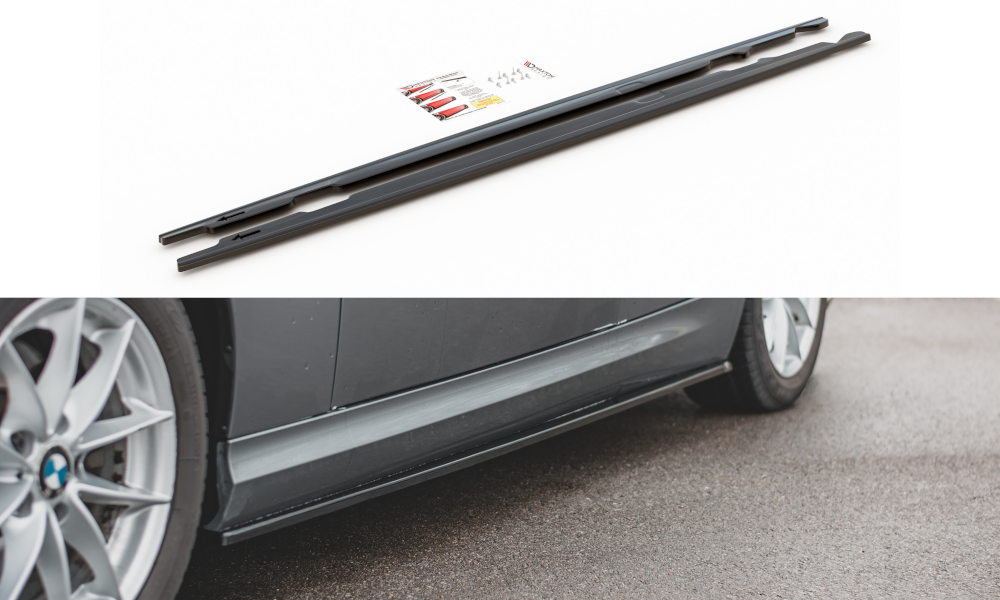 Maxton Design Street+ Seitenschweller Leisten passend für BMW 3er E90/E91 Facelift schwarz Hochglanz