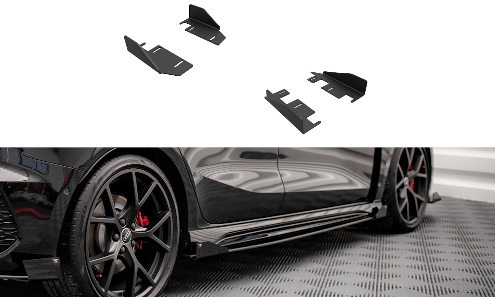 Maxton Design Seitenschweller Flaps passend für Audi RS3 Sportback 8Y schwarz Hochglanz