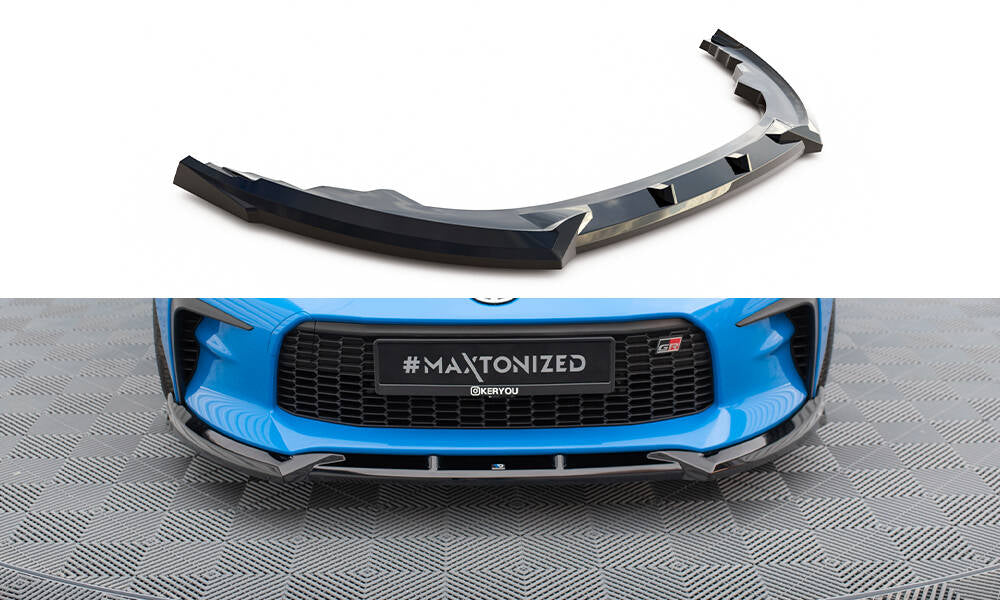 Maxton Design Street+ Spoilerlippe Front Ansatz V.1 passend für Toyota GR86 Mk1 schwarz Hochglanz
