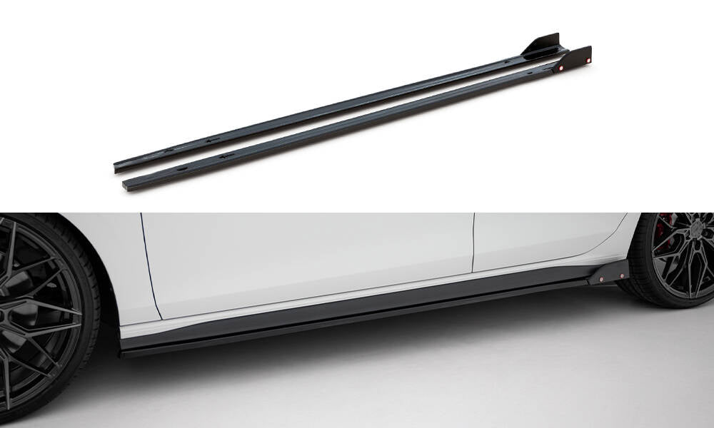 Maxton Design Street+ Seitenschweller Leisten V.2 passend für + Flaps passend für VW Golf GTI / GTE / GTI Clubsport / GTD / R-Line Mk8