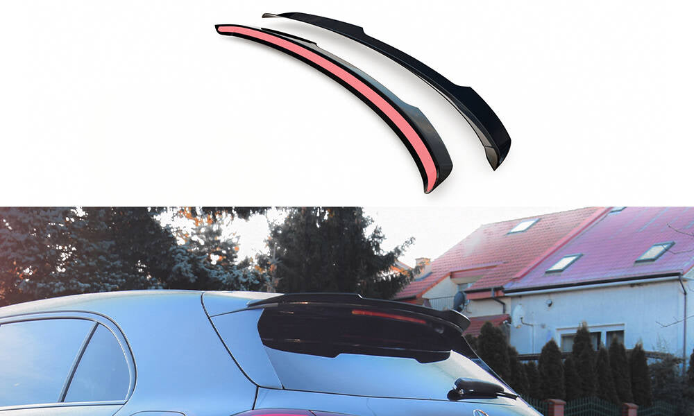 Maxton Design Spoiler CAP passend für Mercedes-Benz A AMG-Line Hatchback W177 schwarz Hochglanz