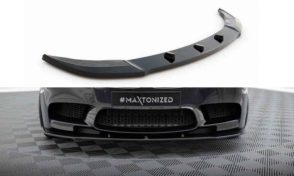 Maxton Design Street+ Spoilerlippe Front Ansatz passend für BMW M5 F10/ F11 schwarz Hochglanz
