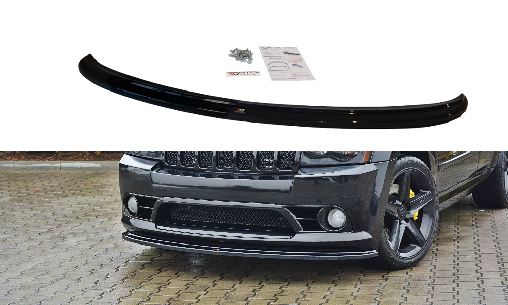 Maxton Design Street+ Spoilerlippe Front Ansatz V.1 passend für JEEP GRAND CHEROKEE WK STR8 schwarz Hochglanz