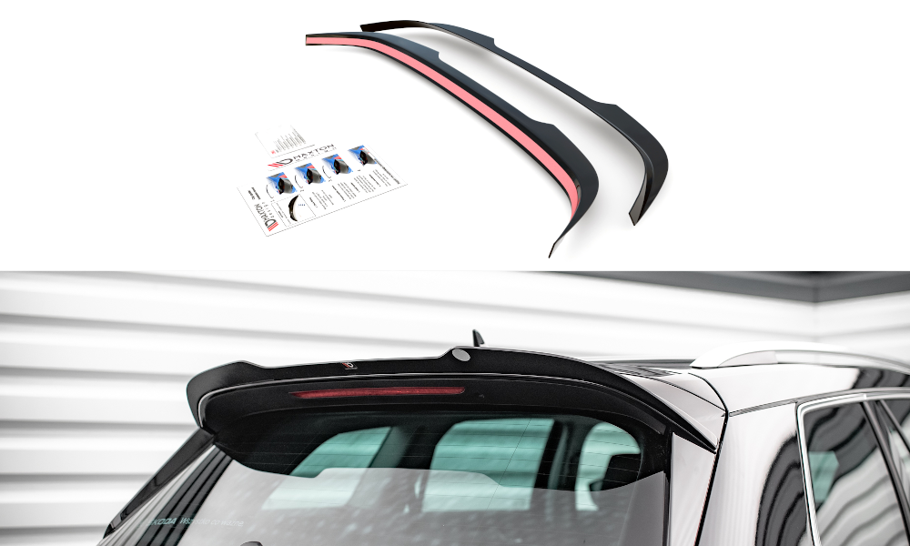 Maxton Design Spoiler CAP passend für Skoda Kodiaq Mk1 Facelift schwarz Hochglanz