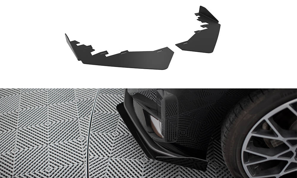 Maxton Design Front Stoßstange Flaps passend für BMW 2 Coupe G42 schwarz Hochglanz
