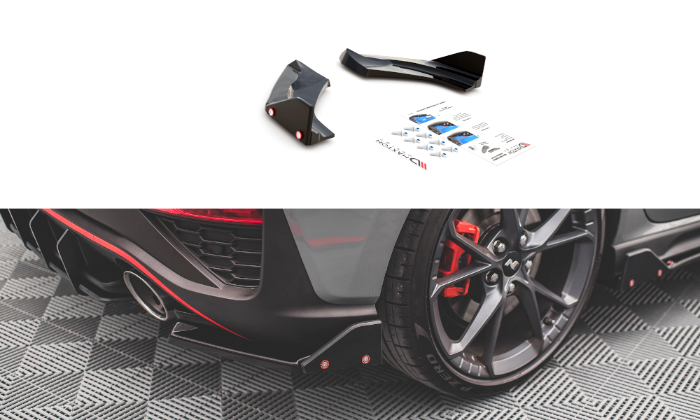 Maxton Design Heck Ansatz Flaps Diffusor V.1 + Flaps passend für Hyundai I30 N Hatchback Mk3 Facelift